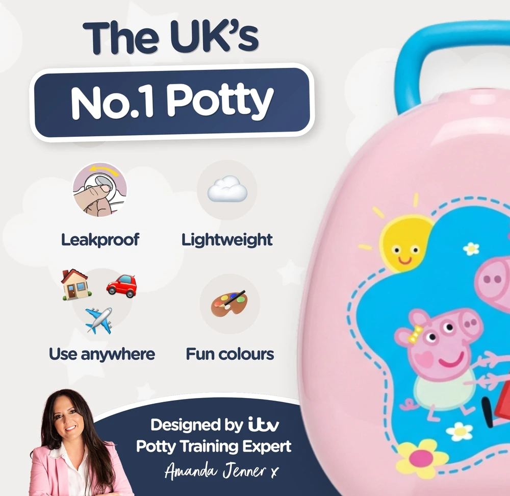 Mokomasis nešiojamas naktipuodis Peppa Pig švelniai rausva