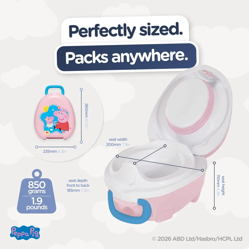 Mokomasis nešiojamas naktipuodis Peppa Pig švelniai rausva