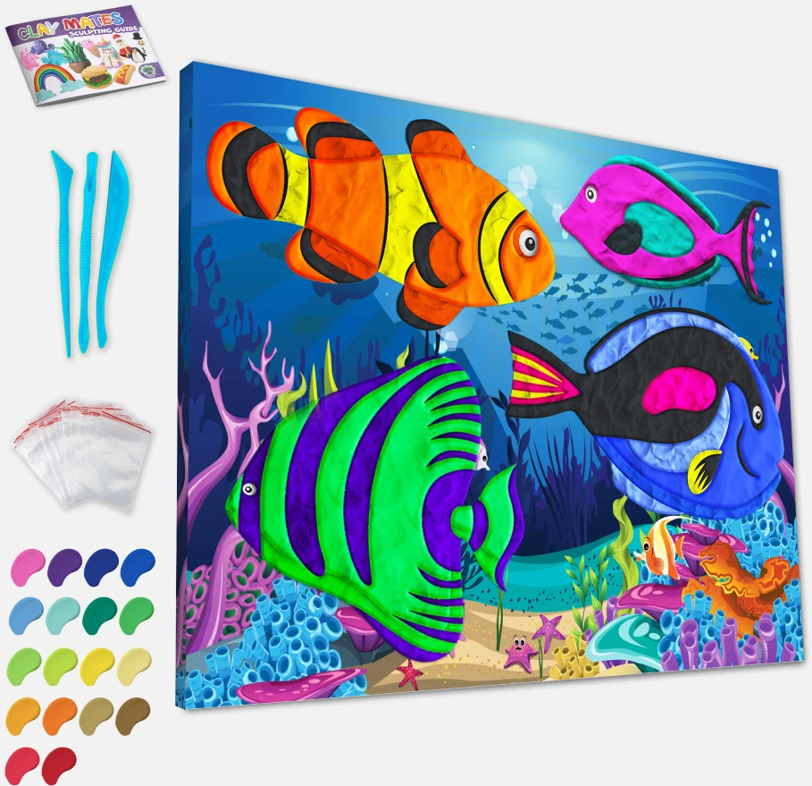 Splat Planet paveikslas iš modelino, Jūra 30x40cm