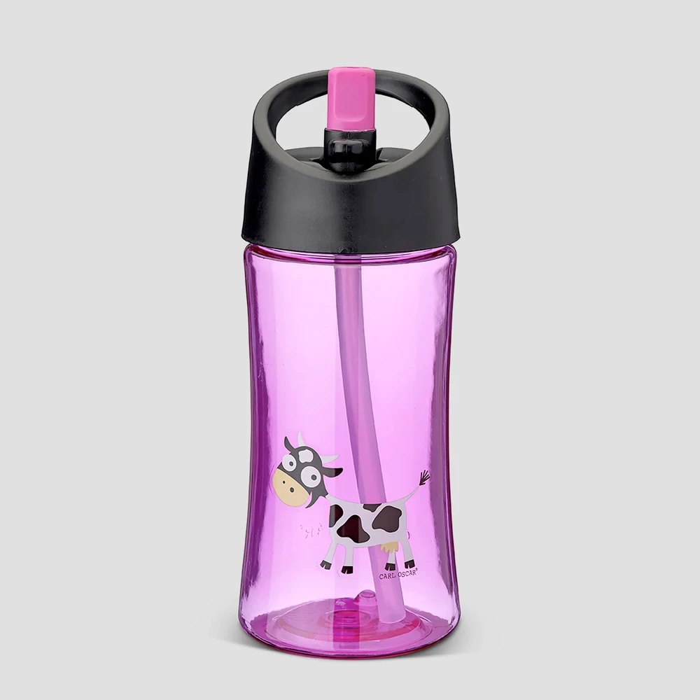 Vaikiška tritano gertuvė su šiaudeliu 350ml „KARVUTĖ“ – BPA free