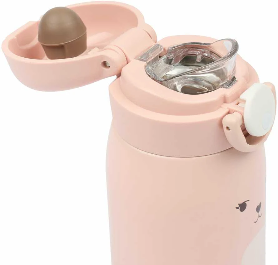 Luxkids Aps Vaikiška termo gertuvė FABELAB Zuikis Rose 320 ml
