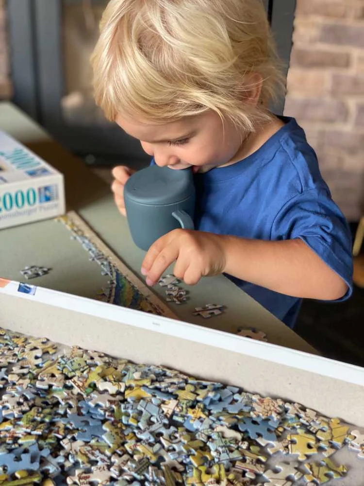 Luxkids Aps Sippy puodelis vaikams – Fabelab Mėlynas 100% iš kviečių, cukranendrių ir kukurūzų pagrindo PLA