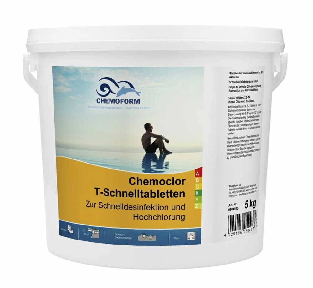 Chemoform Greito tirpimo chloras Chemoclor T- tabletės (20g), 5kg