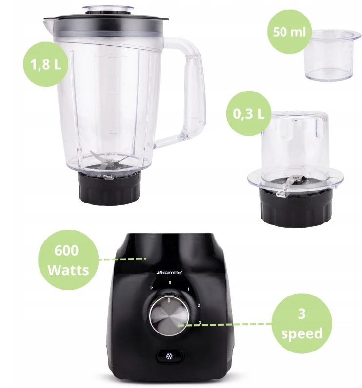 2 viename trintuvas, 600W, 1.8L ąsotis, 6759, „Kamille“