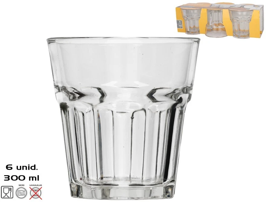 6 vnt. „Casablanca“ stiklinės 300 ml, 9,5 x 9 x 9 cm, KITCHEN&GO