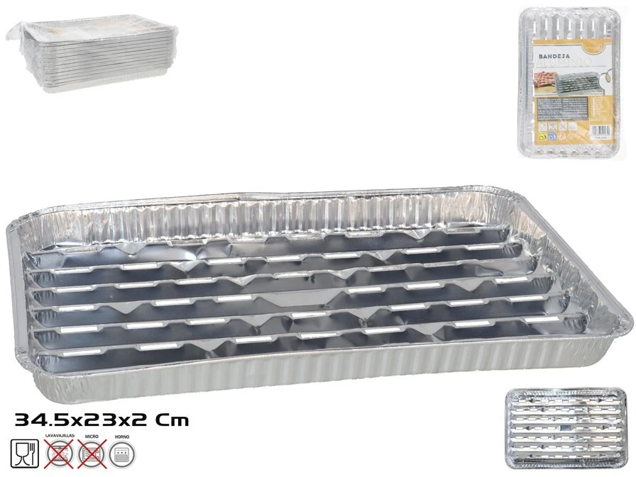 Aliuminio padėklai (3 vnt.), 34,5 x 23 x 2 cm, KITCHEN&GO