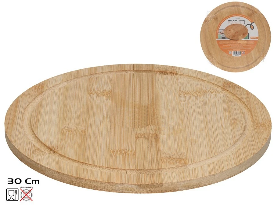 Apvali bambukinė pjaustymo lentelė 1 x 30 x 30 cm, KITCHEN&GO