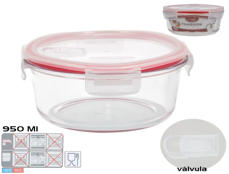 Apvali pietų dėžutė 950 ml, 7,5 x 17,5 x 17,5 cm, KITCHEN&GO