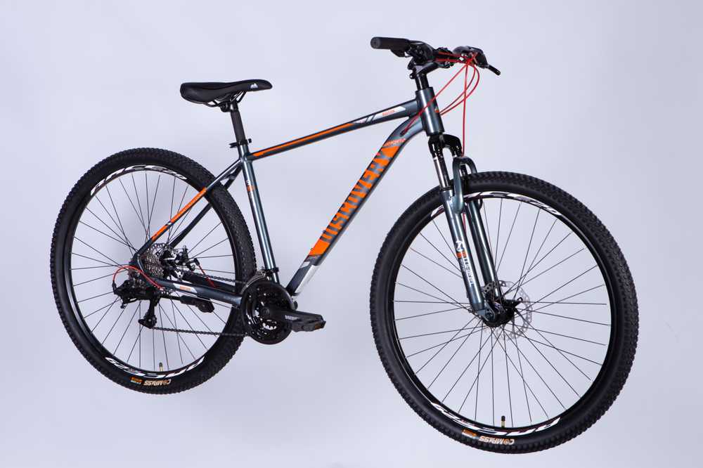 MTB bicycle 29" Discovery TopVelo BASTION MD CS frame-48 cm pilkas with oranžinis