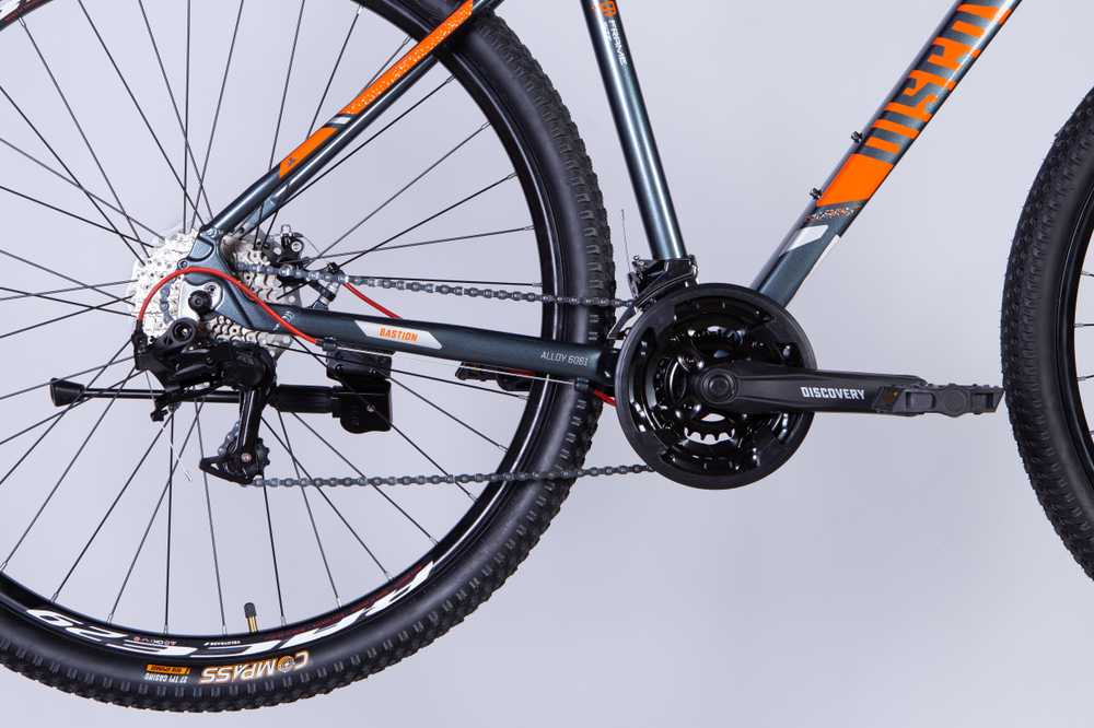 MTB bicycle 29" Discovery TopVelo BASTION MD CS frame-48 cm pilkas with oranžinis