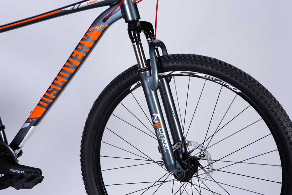 MTB bicycle 29" Discovery TopVelo BASTION MD CS frame-48 cm pilkas with oranžinis