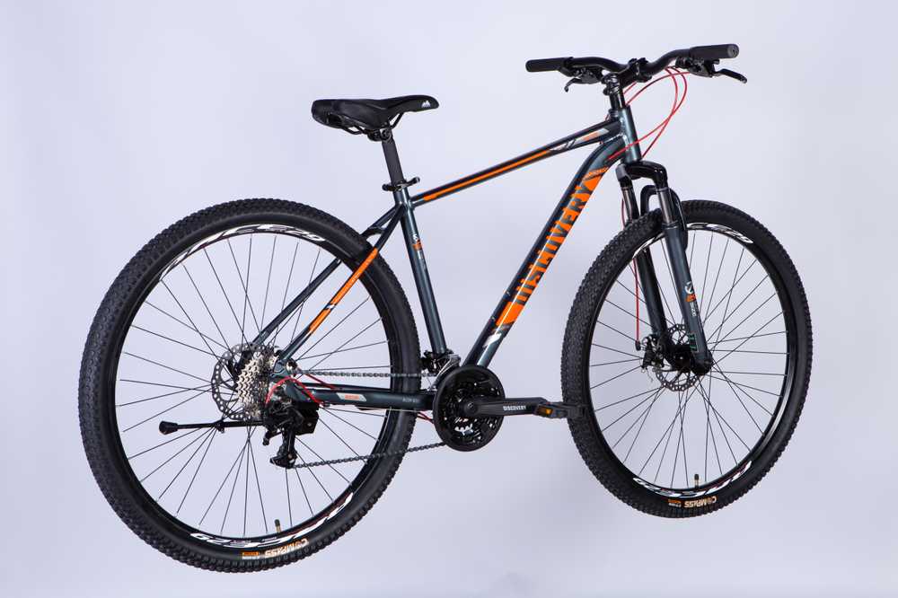 MTB bicycle 29" Discovery TopVelo BASTION MD CS frame-48 cm pilkas with oranžinis