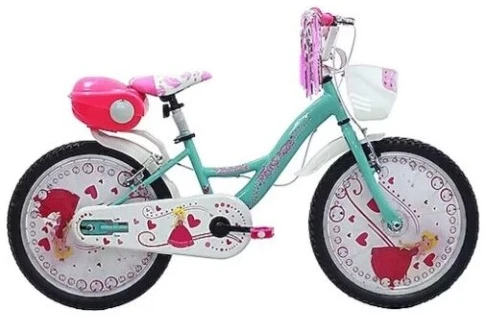 Children's bicycle TopVelo Vision-Prinsesse (Wheel size: 16, Frame size: 11) Mėlyna/turquoise color