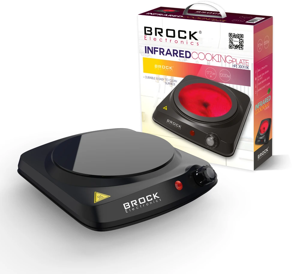 BROCK Infraraudonųjų spindulių kaitlentė. Viena zona. 1200W