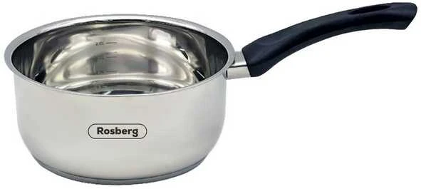 Puodas Rosberg R51210E18K, 18 cm, 2,1 litro, bakelito rankena, nerūdijantis plienas