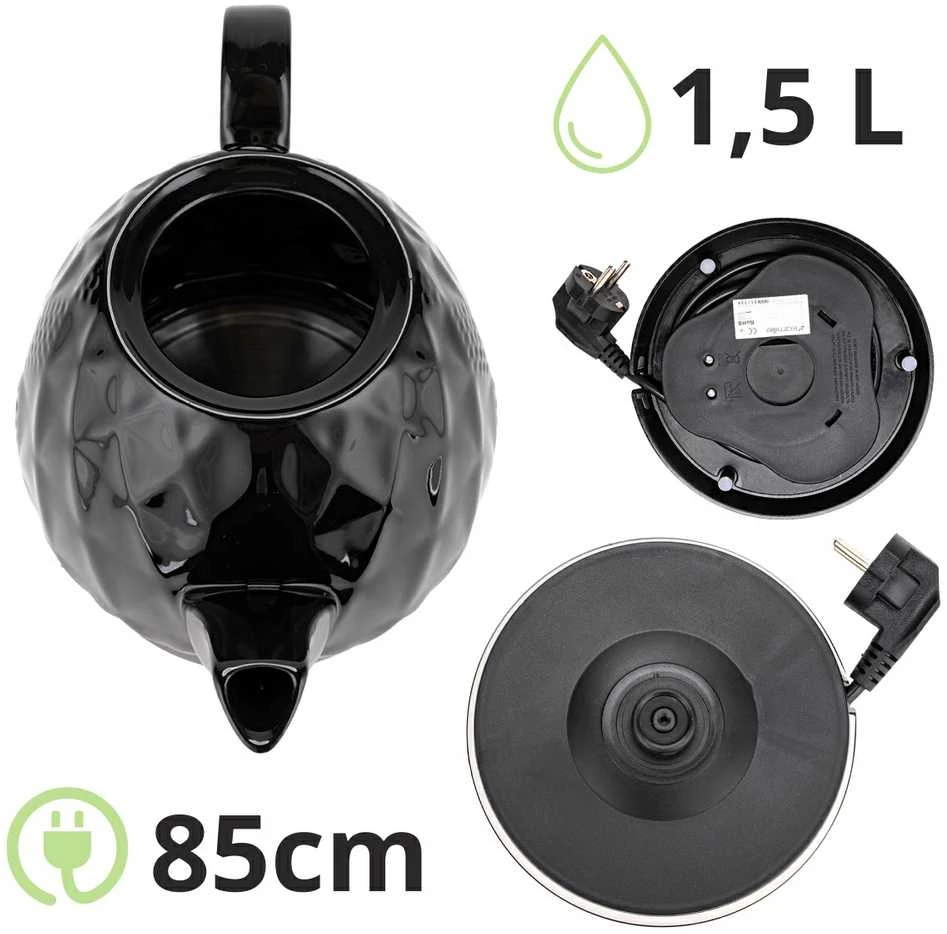 Kamille Virdulys Ceramiczny 1728 Juodas 1.5 L 1200 W