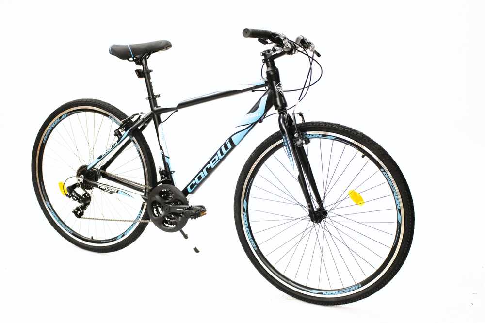 City bike 28" Corelli TopVelo Trivor 1.0 V-brake 21-speed, frame-20", dark pilkas/red/baltas