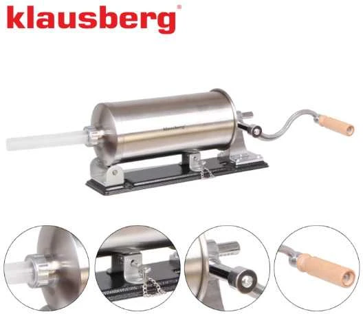 Nadziewarka Dešrų kimštuvas, 3kg talpos, horizontalus, nerūdijančio plieno, Klausberg, kb-7928