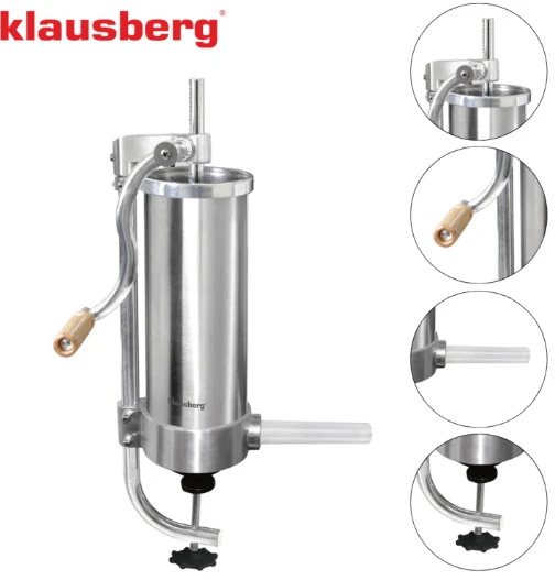 Virtuvinis kombainas Dešrų kimštuvas, talpa 3kg, vertikalus, nerūdijančio plieno, Klausberg, KB 7926