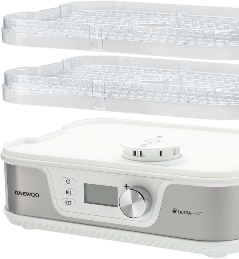 Maisto džiovyklė Daewoo DD 500S, 400 W, 5 padėklai, skaitmeninis ekranas, laikmatis, integruotas ven