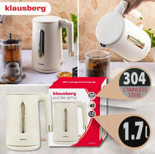 Elektrinis virdulys, 1.7 L, kreminės spalvos, 1500–1800 W, Klausberg KB 9004