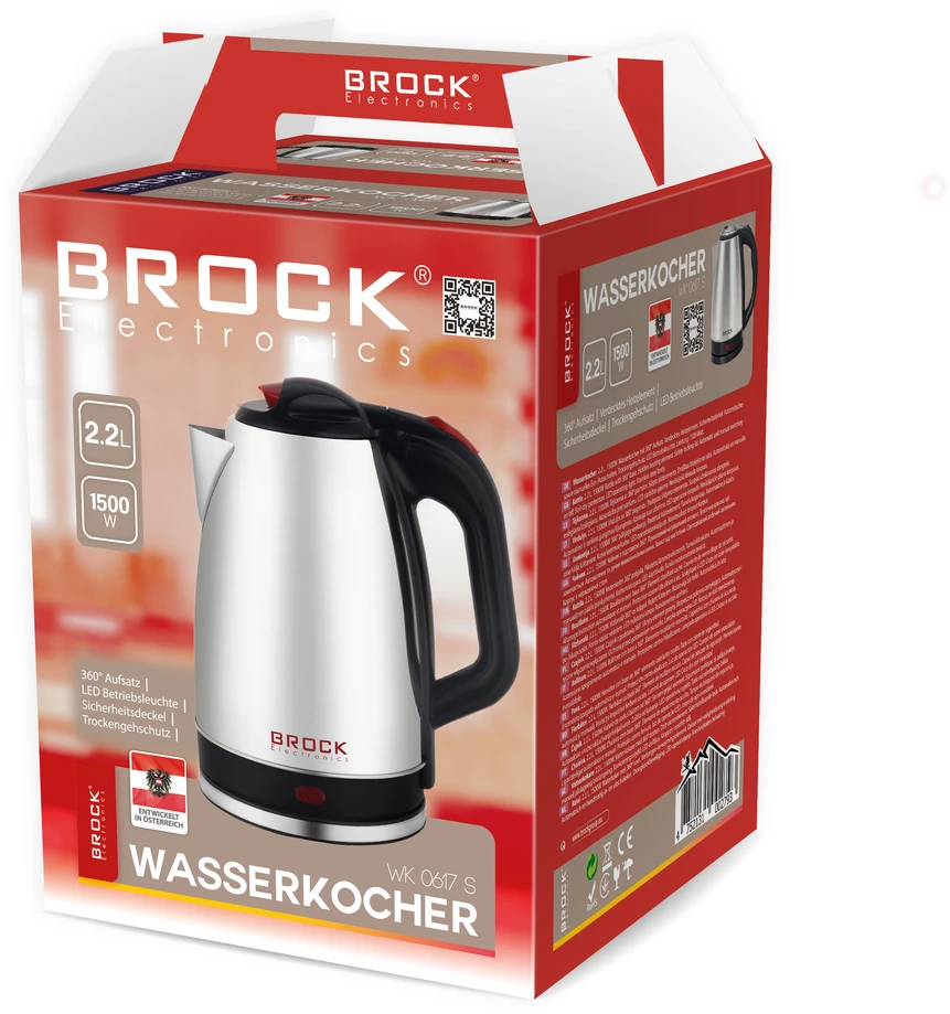Elektrinis virdulys BROCK WK 0617 S 2.2L, 1500W