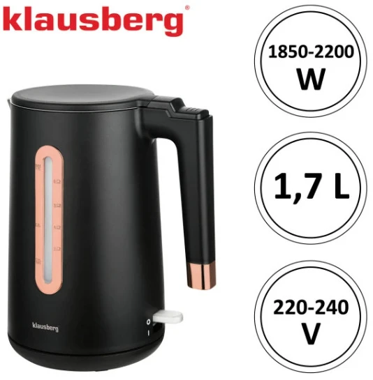 Elektrinis virdulys Klausberg KB 7889 tūris 1,7 l 2200 W