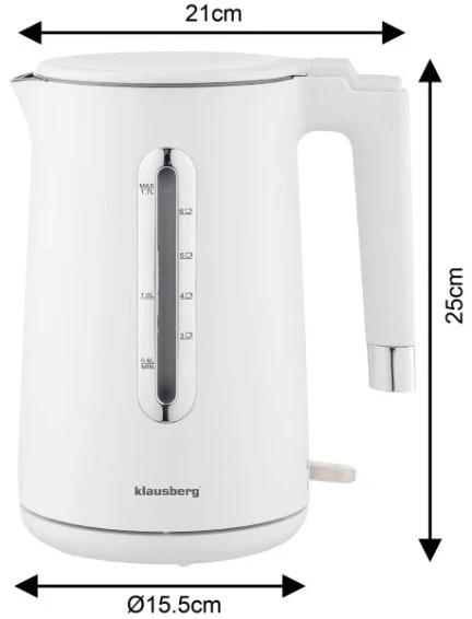 Elektrinis virdulys Klausberg KB 7890, tūris 1,7 l, 2200 W
