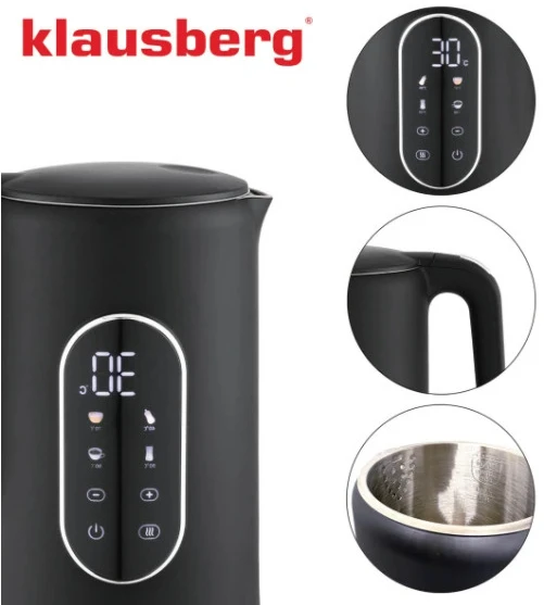 Elektrinis virdulys Klausberg KB 7891 su LED skydeliu, tūris 1,7 l 2200 W