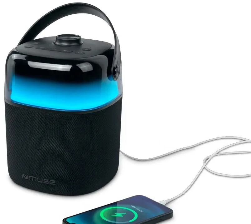 Įkraunama Bluetooth karaoke garso sistema su belaidžiu mikrofonu ir lengva muzika, 30 W, MUSE, M 5