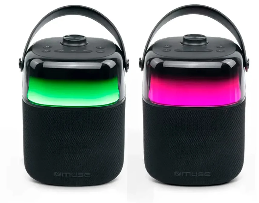 Įkraunama Bluetooth karaoke garso sistema su belaidžiu mikrofonu ir lengva muzika, 30 W, MUSE, M 5