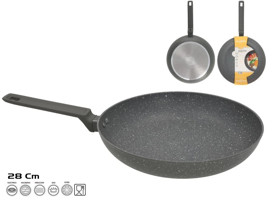Keptuvė 28 cm, granito efekto, 5,6 x 48,5 x 28 cm, KITCHEN&GO