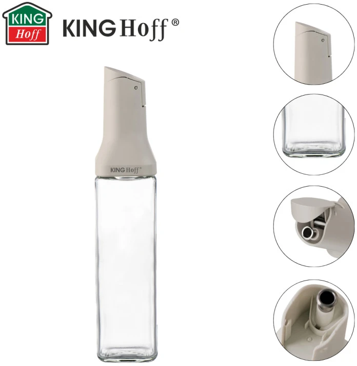 King Hoff Butelis su užpylimo vožtuvu 500 ml aliejui ir actu, stiklas, KINGHOFF KH 2004