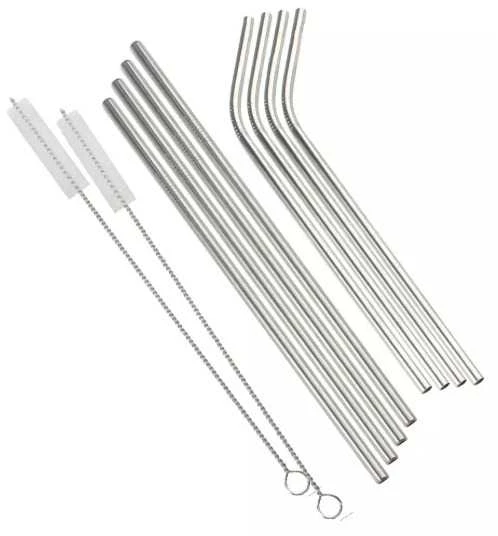 King Hoff  KH-1357 metaliniai gėrimų šiaudeliai, 8 vnt.