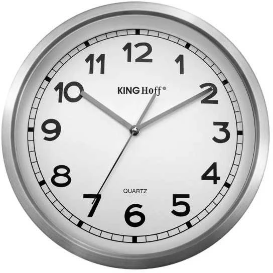 King Hoff Laikrodis Sieninis laikrodis, nerūdijančio plieno, 30 cm skersmens, Kinghoff