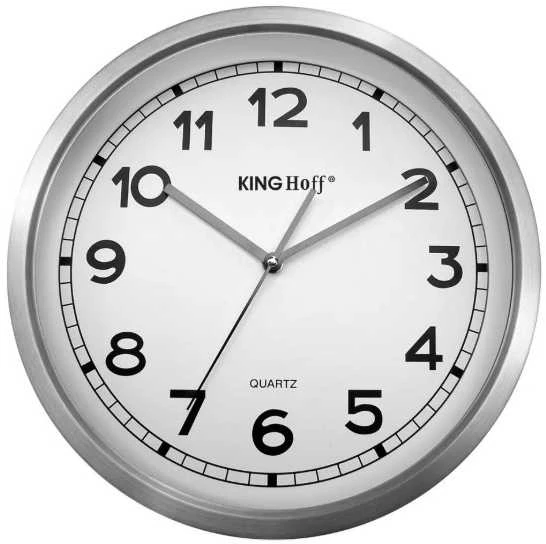 King Hoff Laikrodis Sieninis laikrodis, nerūdijančio plieno, 34 cm skersmens, Kinghoff