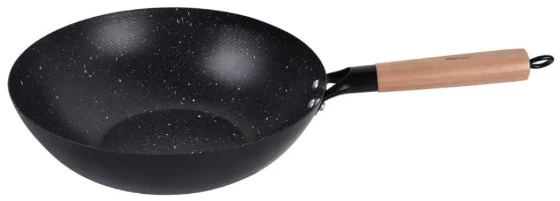 King Hoff WOK keptuvė 30 cm, anglinis plienas, marmuro nelimpanti danga, medinė rankena, KINGHoff, KH 1983