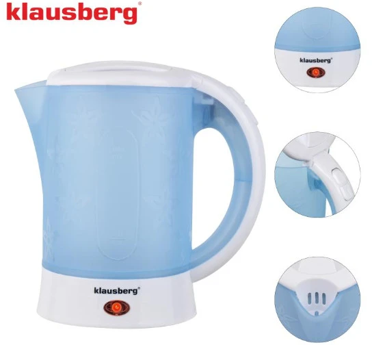 Elektrinis virdulys, turistinis, 0,6l, 2 puodeliai + 2 šaukšteliai, klausberg