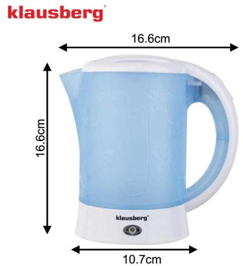 Elektrinis virdulys, turistinis, 0,6l, 2 puodeliai + 2 šaukšteliai, klausberg