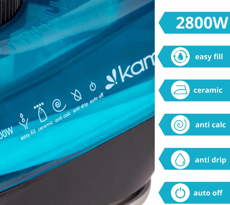 Lygintuvas, 2800W, mėlynas, 350ml 6712, KAMILLE
