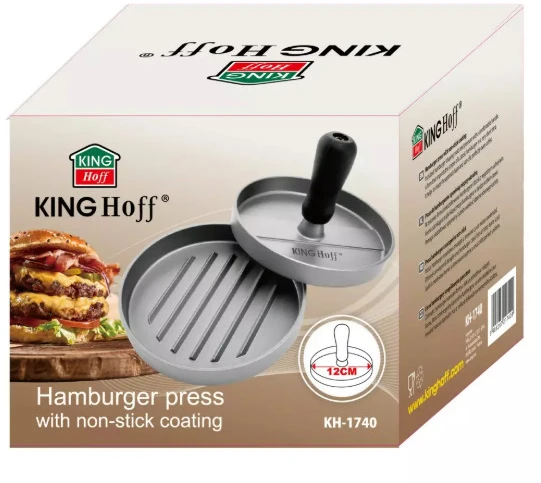 King Hoff Praska Kinghoff mėsainių presas, aliuminis, skersmuo 12 cm