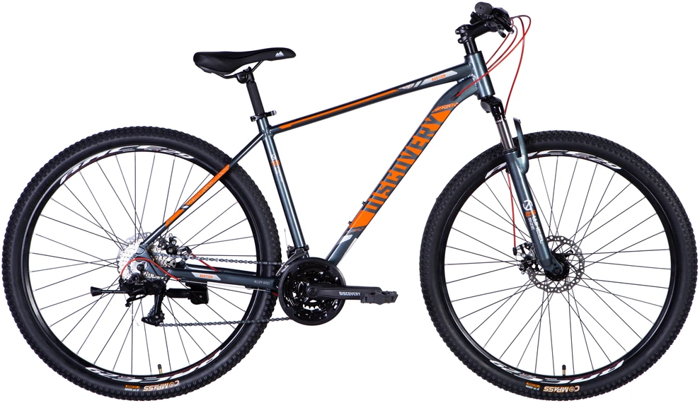 MTB bicycle 29" Discovery TopVelo BASTION MD CS frame-48 cm pilkas with oranžinis