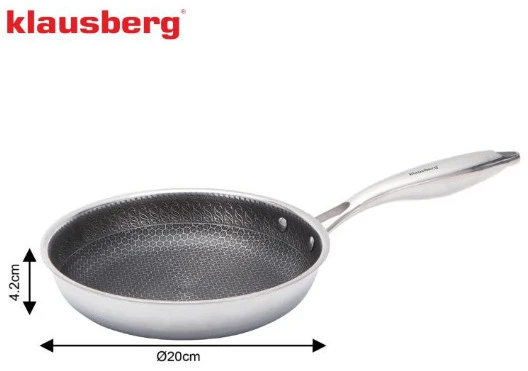 Nerūdijančio plieno keptuvė, ø20cm, KB 9021, Klausberg