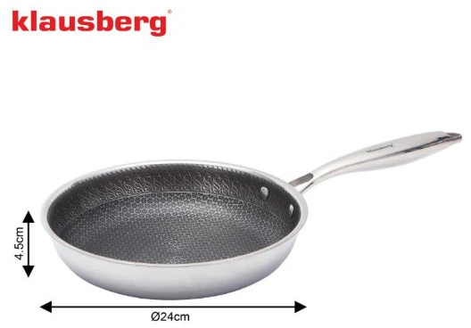 Nerūdijančio plieno keptuvė, ø24 cm, KB 9022, Klausberg