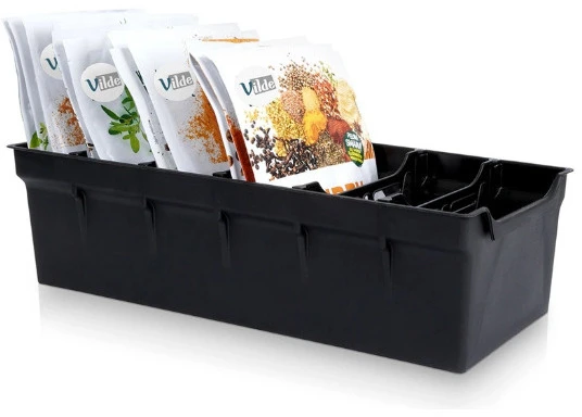 Vilde Prieskonių dėžutė organizatorius juoda 30x13x8 cm