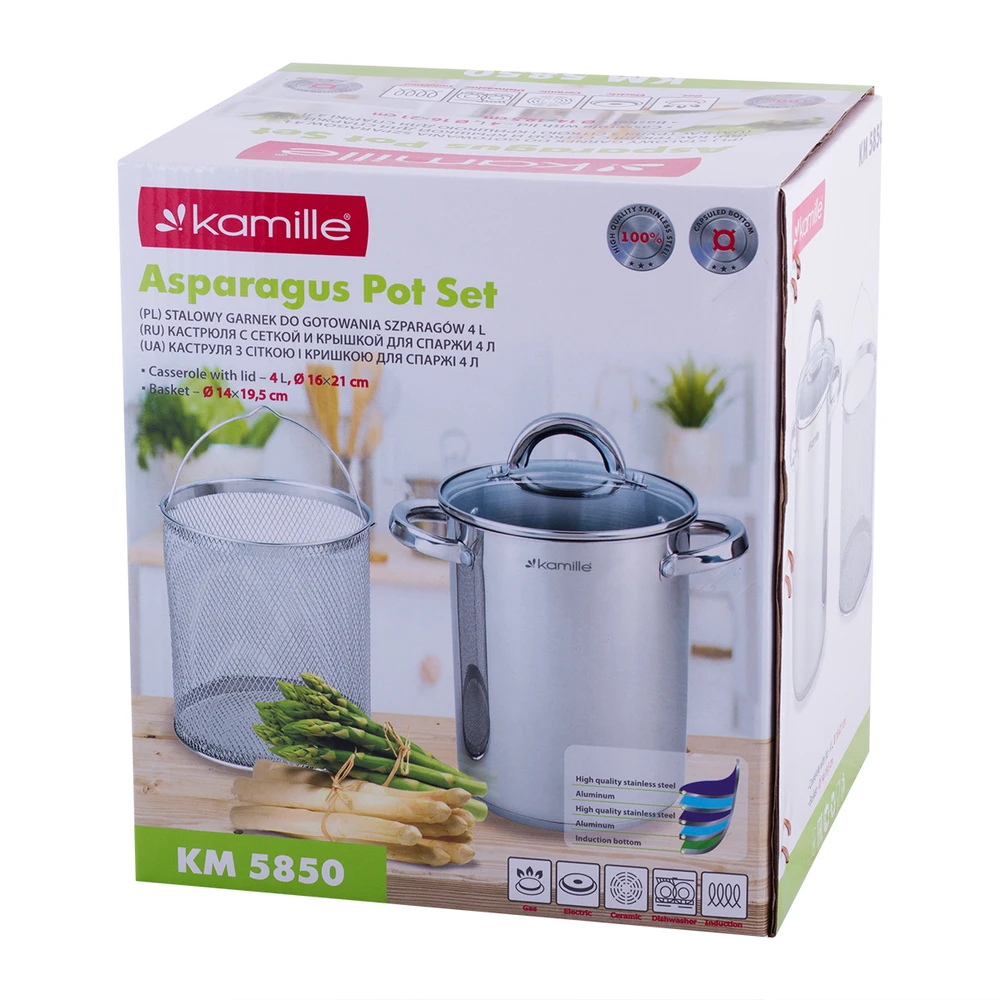 Puodas šparagams virti 4,0 l, 5850, Kamille