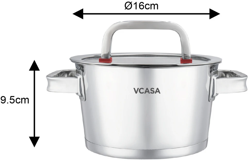 Puodas stal, śr.16cm 1,6l VCASA