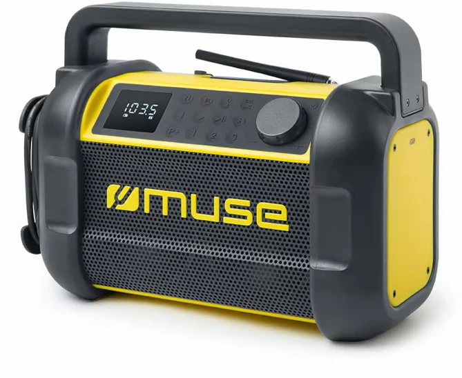 Muse | M-928 BTY | Jobsite Radio speaker | Atsparus vandeniui | Bluetooth | Belaidė jungtis | Portable | NFC features | Juodas/Geltona