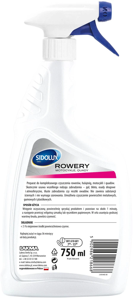 SIDOLUX HOME & GARDEN dviračių, motociklų ir keturračių valiklis, 750 ml. 8 vnt. dėžėje.