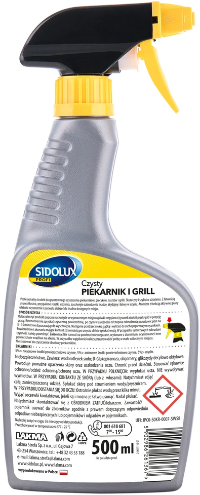 SIDOLUX PROFI orkaičių ir kepsninių valiklis, 500 ml. 12 vnt. dėžėje.